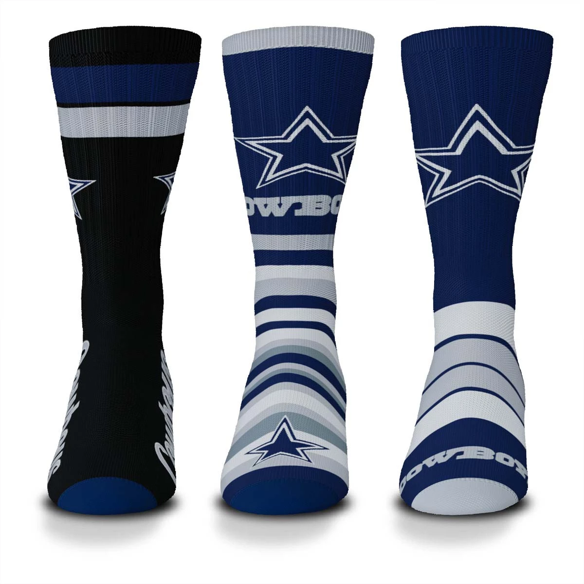 For Bare Feet Dallas Cowboys 3pk Team Batch Socks 1 For Bare Feet Dallas Cowboys 3pk Team Batch Socks