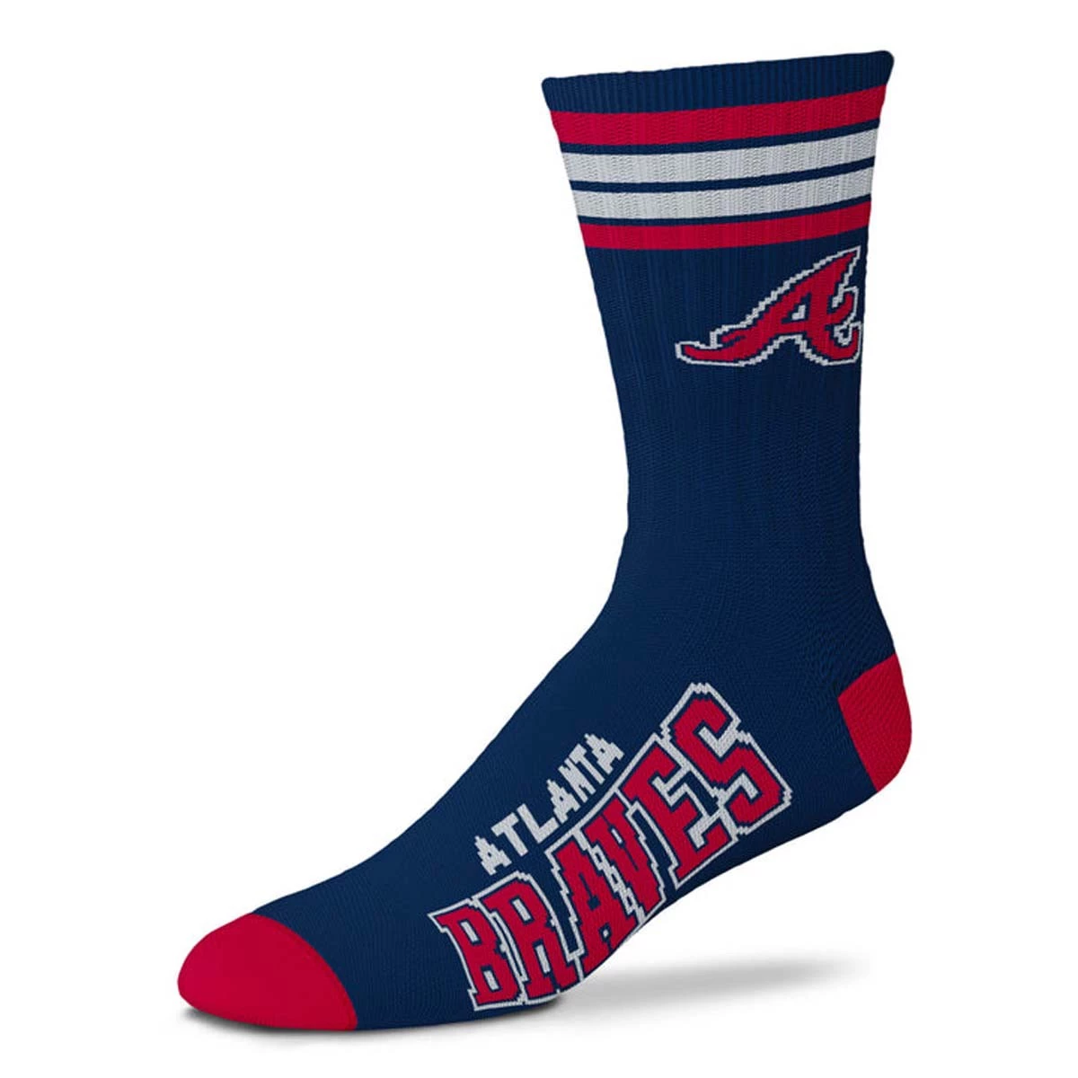 For Bare Feet Atlanta Braves 4 Stripe Deuce Socks 1 For Bare Feet Atlanta Braves 4 Stripe Deuce Socks