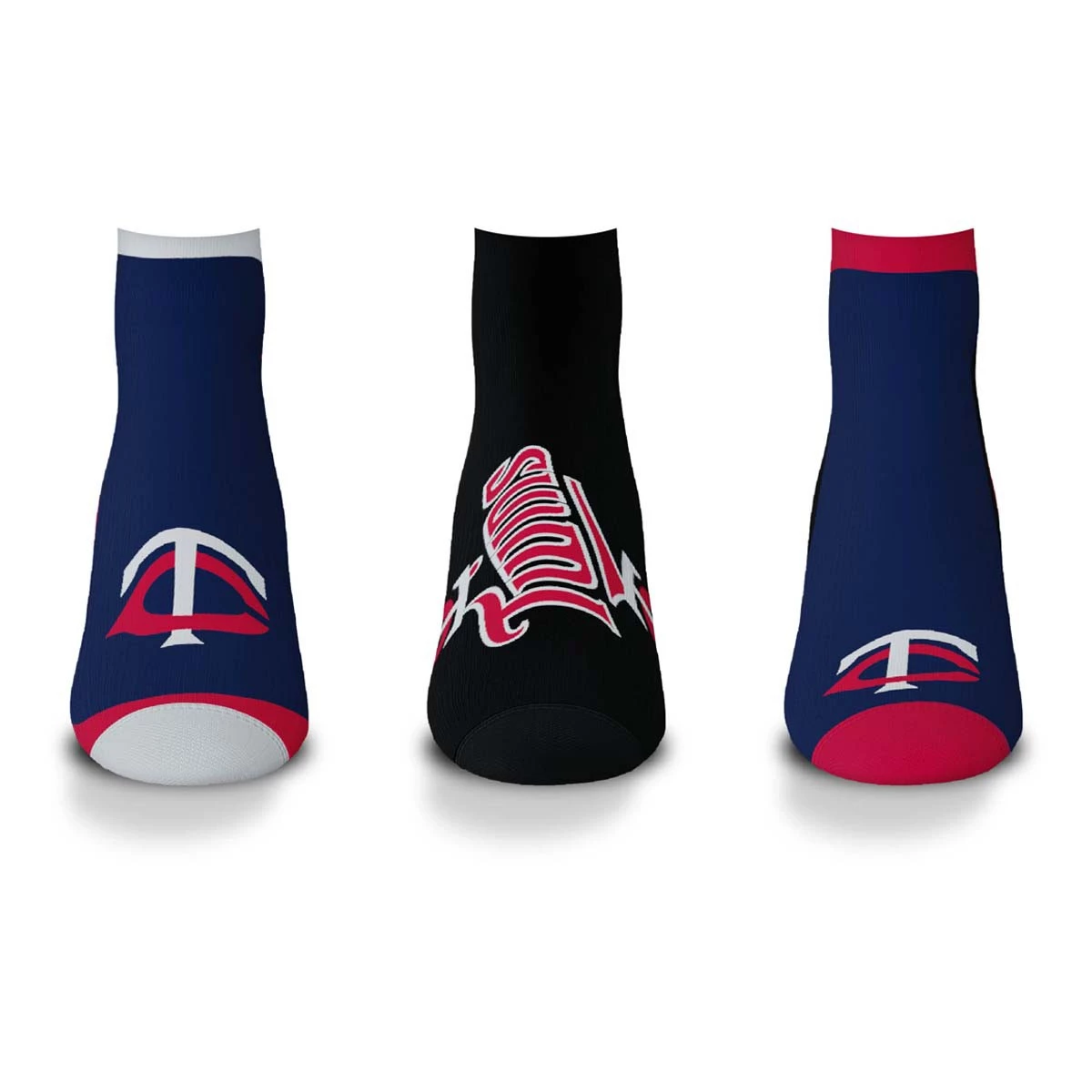 For Bare Feet Minnesota Twins 3pk. Flash Socks 1 For Bare Feet Minnesota Twins 3pk. Flash Socks
